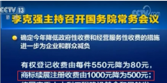 李克強(qiáng)：7月1日起，擴(kuò)大減繳專利申請(qǐng)費(fèi)、年費(fèi)等！