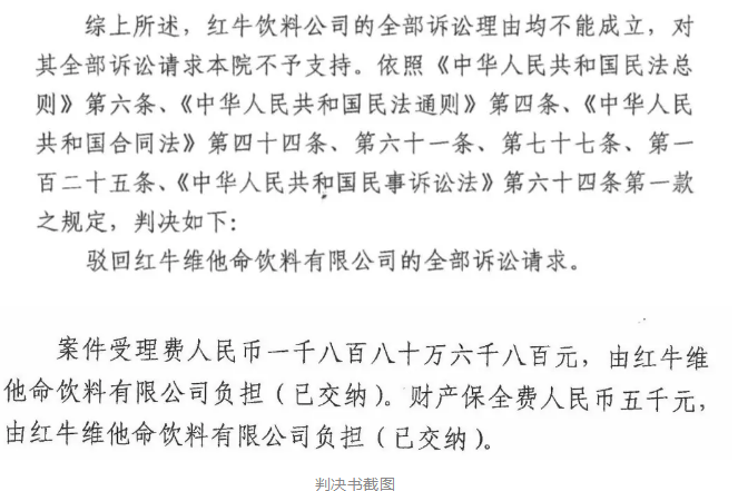 剛剛！紅牛37億商標(biāo)案宣判，僅訴訟費(fèi)高達(dá)1800余萬(wàn)