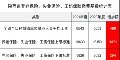 2022年陜西養(yǎng)老保險繳費基數(shù)(陜西社?；鶖?shù)一覽表)