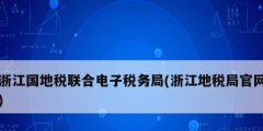 浙江國地稅聯合電子稅務局(浙江地稅局官網)