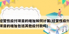 經(jīng)營性應(yīng)付項目的增加如何計算(經(jīng)營性應(yīng)付項目的增加包括其他應(yīng)付款嗎)