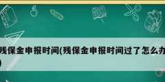 殘保金申報(bào)時(shí)間(殘保金申報(bào)時(shí)間過了怎么辦)