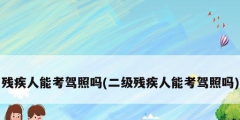 殘疾人能考駕照嗎(二級殘疾人能考駕照嗎)