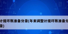 計提壞賬準(zhǔn)備分錄(年末調(diào)整計提壞賬準(zhǔn)備分錄)