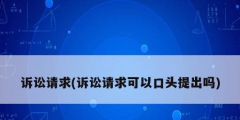 訴訟請求(訴訟請求可以口頭提出嗎)