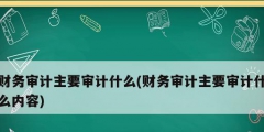 財務審計主要審計什么(財務審計主要審計什么內(nèi)容)